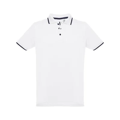 THC Rome WH – Polo en coton bicolore pour homme. Couleur blanche