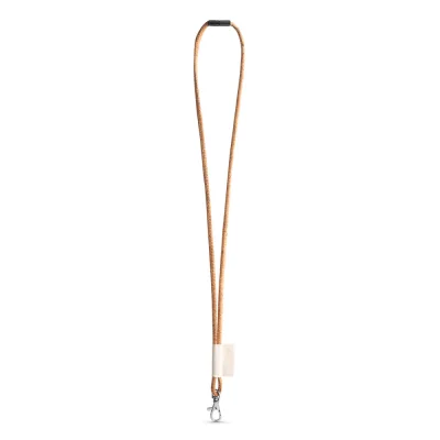 SET Lanyard CORK Long (Ø 5 mm) avec mousqueton à déclenchement de 9 mm et fermoir de sécurité Ø 5 mm