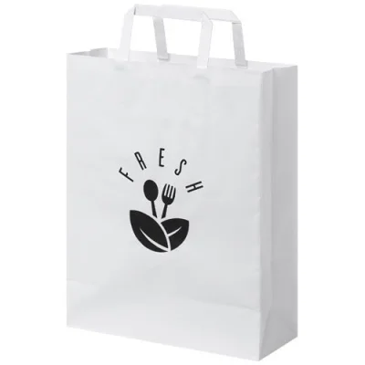 Sac en papier Kraft 80-90 g/m² avec poignées plates, 25 x 11 x 31 cm