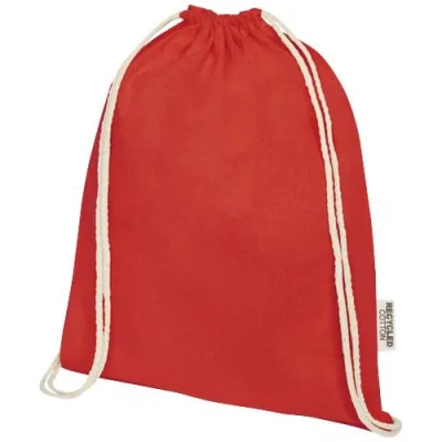 Sac avec cordon Oregon en coton recyclé 140 g/m² certifié GRS
