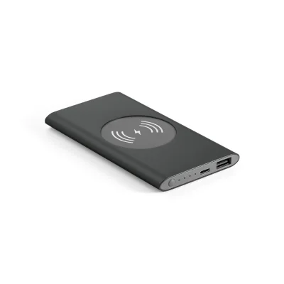 Cassini – Power bank 4 000 mAh avec chargeur sans fil 5W en aluminium recyclé (100 % rAL)