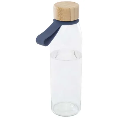 Bouteille d'eau en verre Porto de 500 ml avec poignée en silicone et couvercle en bambou