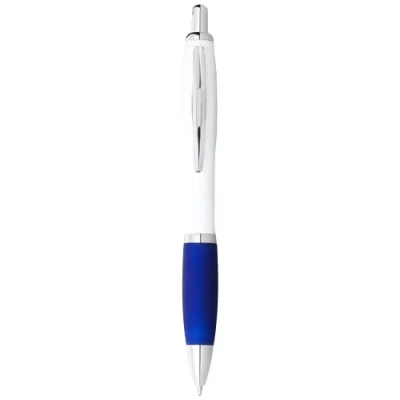 Stylo bille avec corps blanc et grip coloré Nash (encre bleue)