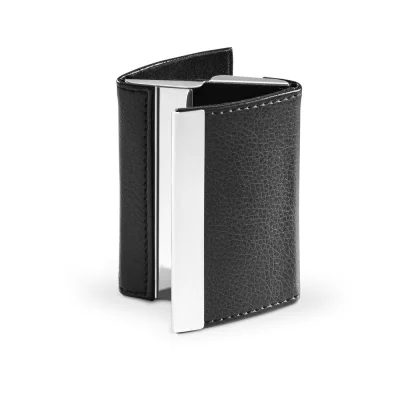 Lone – Double porte-cartes en métal et PU