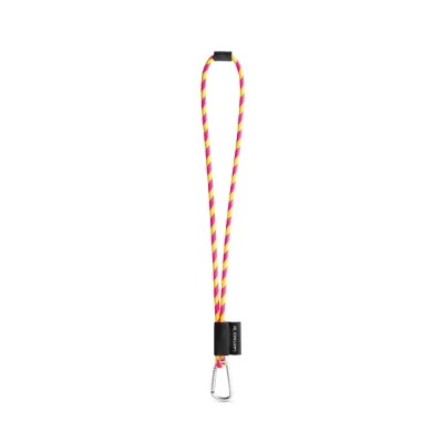 SET Lanyard TUBE Long (Ø 7 mm) avec mousqueton en forme de D de 55 mm et fermoir de sécurité Ø 7 mm