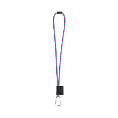 SET Lanyard TUBE Long (Ø 7 mm) avec mousqueton en forme de D de 55 mm et fermoir de sécurité Ø 7 mm