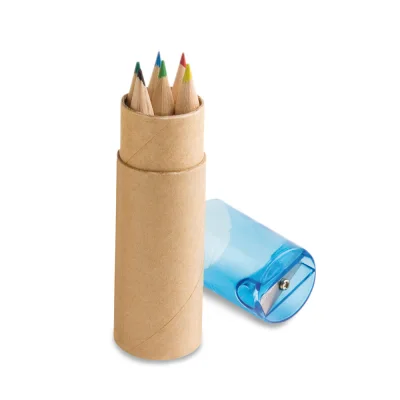 Rols – Boîte à crayons avec 6 crayons de couleur et taille-crayon
