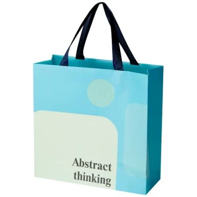 Sac en papier Smartfold 210 g/m² avec anses en ruban et pelliculage mat - 31 x 12 x 31 cm