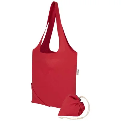 Sac fourre-tout pliable en coton recyclé GRS « Madras Blend » 140 g/m², 7 L