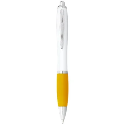 Stylo bille avec corps blanc et grip coloré Nash (encre noire)
