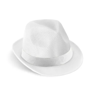 Manolo Poli – Chapeau en PP avec ruban en polyester blanc