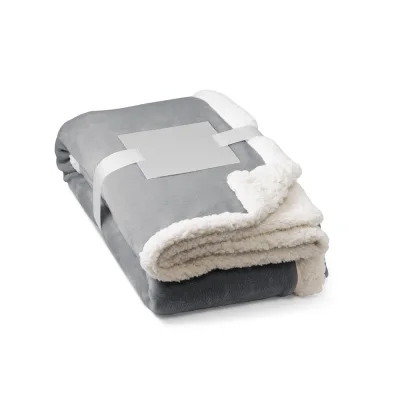 Heiden – Couverture polaire réversible (190 g/m²) avec ruban de satin et carte personnalisée