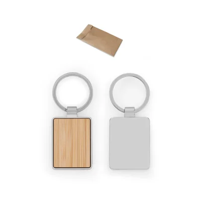 Gaston Rectangular – Porte-clés rectangulaire en zinc et bambou
