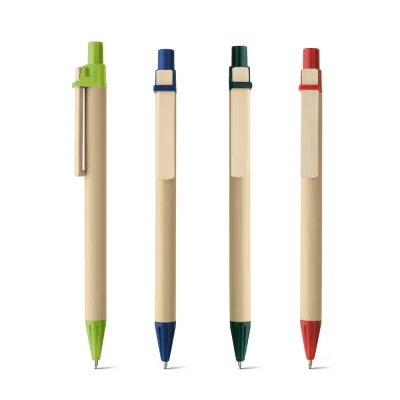 Nairobi – Stylo à bille en papier kraft et clip en bois