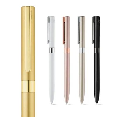 Clare – Stylo à bille en aluminium recyclé (100 % rAL) avec clip et mécanisme twist