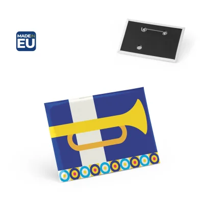 Button PIN 14. Pin's rectangulaire horizontal avec épingle