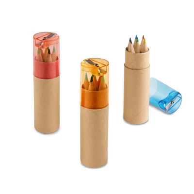 Rols – Boîte à crayons avec 6 crayons de couleur et taille-crayon