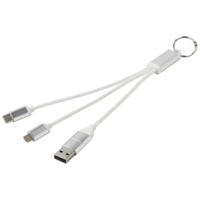 Câble de charge 4-en-1 Metal en aluminium recyclé avec porte-clés