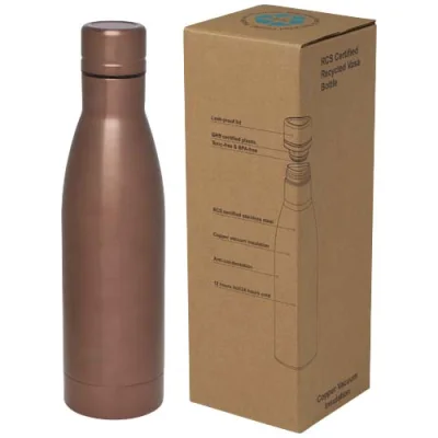 Bouteille isotherme Vasa en acier inoxydable recyclé certifié RCS de 500 ml avec isolation par le vide et couche de cuivre