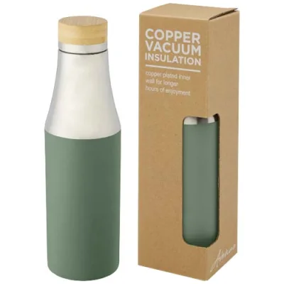 Bouteille Hulan de 540 ml en acier inoxydable avec cuivre et isolation par le vide avec couvercle en bambou