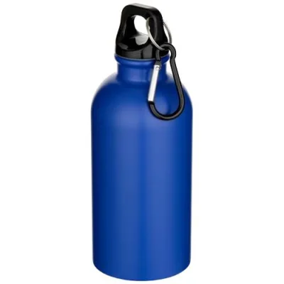 Bouteille d’eau Oregon de 400 ml à simple paroi avec finition MATE, en acier inoxydable recyclé certifié RCS avec mousqueton