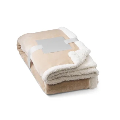 Heiden – Couverture polaire réversible (190 g/m²) avec ruban de satin et carte personnalisée