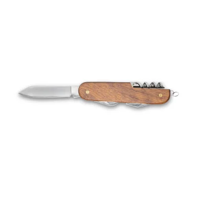Belpiano – Couteau de poche multifonction en acier inoxydable et bois