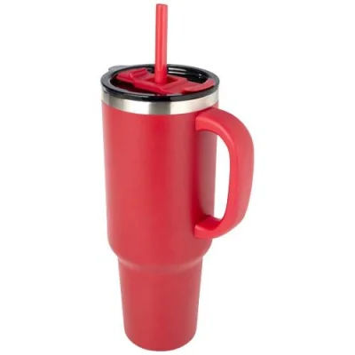 Mug Sydney 1200 ml double paroi certifié RCS avec isolation par le vide et couche de cuivre avec paille