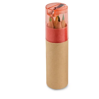 Rols – Boîte à crayons avec 6 crayons de couleur et taille-crayon