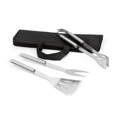 Soares – Set de barbecue de 3 pièces en acier inoxydable