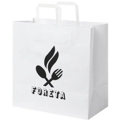 Sac en papier Kraft 80-90 g/m² avec poignées plates, 34 x 20 x 35 cm
