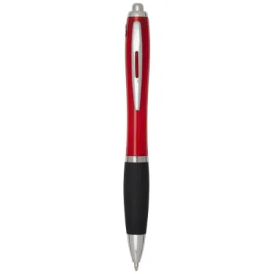 Stylo bille en plastique recyclé RCS avec corps coloré et grip noir (encre noire) Nash