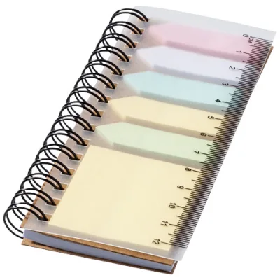 Bloc-notes à spirales avec mémos autocollants colorés Spinner