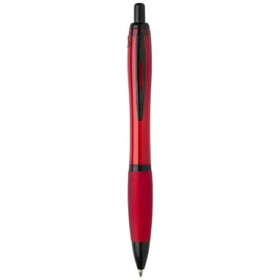 Stylo bille Nash en plastique recyclé avec garnitures noires (encre noire)
