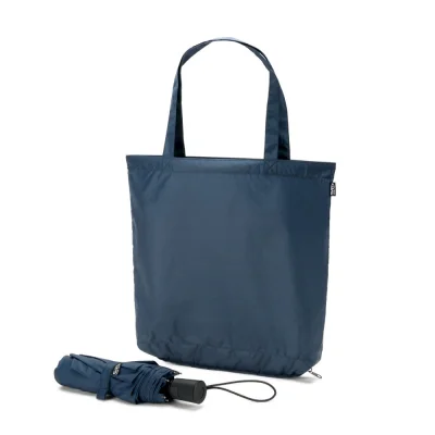 Skylar – Parapluie 2 en 1 avec sac shopping en polyester recyclé inclus