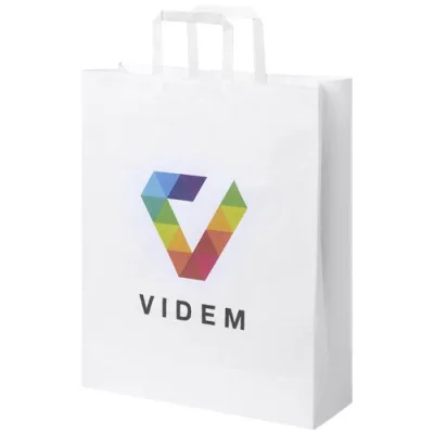 Sac en papier Kraft 80-90 g/m² avec poignées plates, 32 x 12 x 40 cm