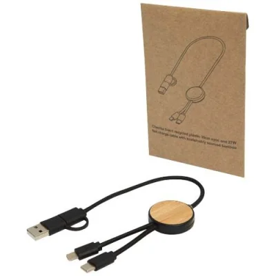 Câble 5 en 1 Chechia en plastique recyclé de 30 cm pour la synchronisation des données et la charge rapide de 27 W avec détai