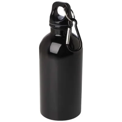 Bouteille d'eau Oregon de 400 ml simple paroi en acier recyclé certifié RCS avec mousqueton