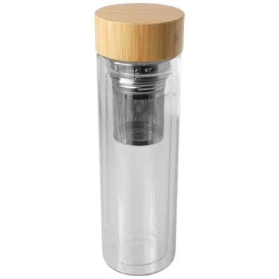 Bouteille à infusion Bailey en verre borosilicate de 400 ml avec couvercle en bambou