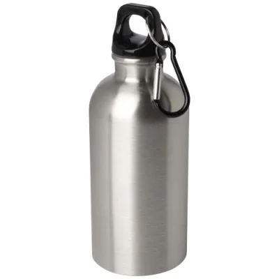 Bouteille d'eau Oregon de 400 ml simple paroi en acier recyclé certifié RCS avec mousqueton