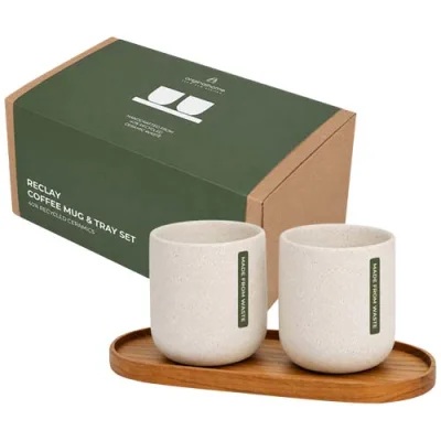 Ensemble Originalhome composé d'un plateau ovale en bois et d'un mug en céramique de 150 ml