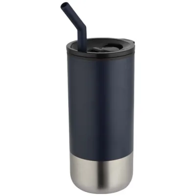 Gobelet isotherme Grayson 480 ml certifié RCS avec paille en silicone