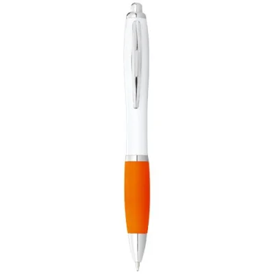 Stylo bille avec corps blanc et grip coloré Nash (encre noire)