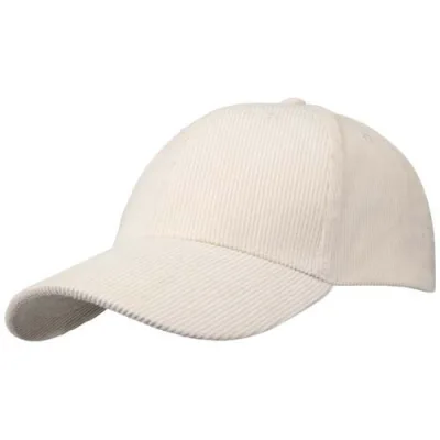 Casquette 6 panneaux de 280 g/m² Hutton en velours côtelé recyclé