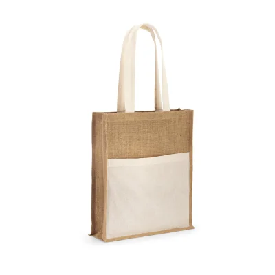 Braga – Sac en jute (240 g/m²) avec pochette 100% coton (140 g/m²)
