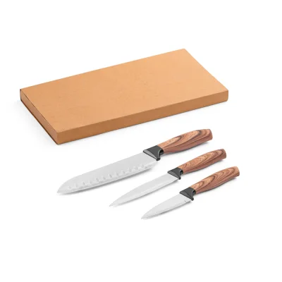 Baharat – Lot de 3 couteaux de cuisine avec lame en acier inoxydable et manche ergonomique