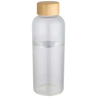 Bouteille en verre borosilicate Mirage simple paroi de 650 ml avec couvercle en bambou