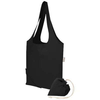 Sac fourre-tout pliable en coton recyclé GRS « Madras Blend » 140 g/m², 7 L