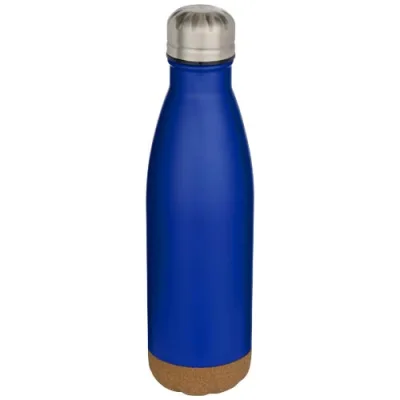 Bouteille d’eau Cove de 500 ml en acier inoxydable isolée sous vide et à double paroi avec détails en liège