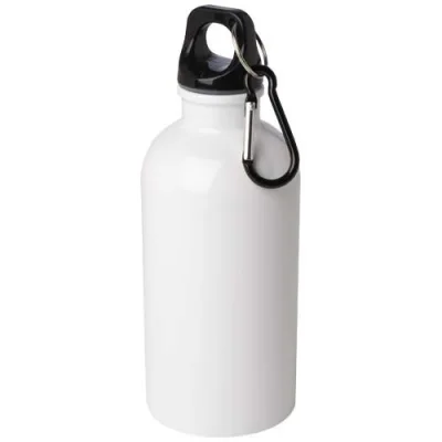 Bouteille d'eau Oregon de 400 ml simple paroi en acier recyclé certifié RCS avec mousqueton